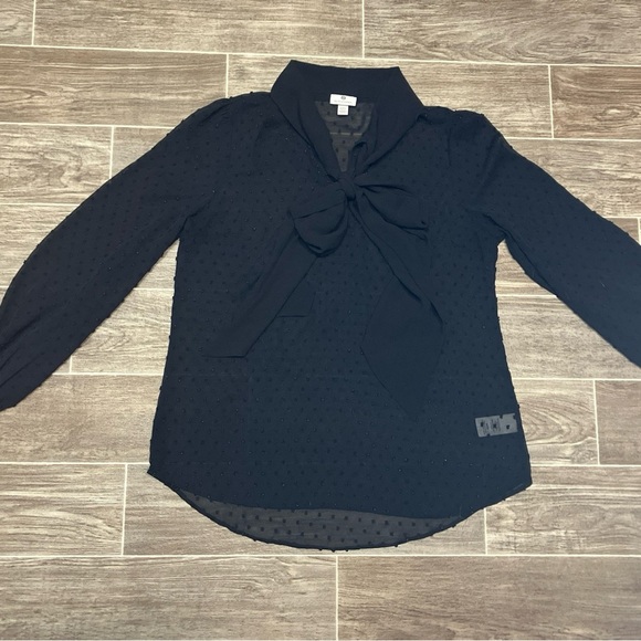 Black Bow Tie Blouse - Picture 1 of 6